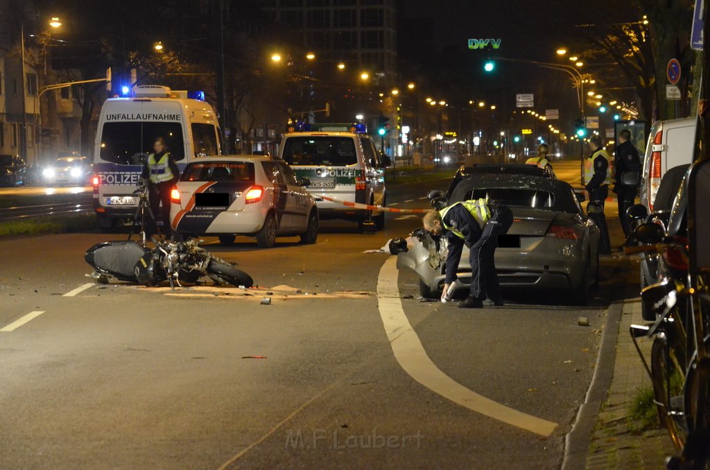 VU Krad gegen PKW Koeln Braunsfeld Aachenerstr P064.JPG - Miklos Laubert